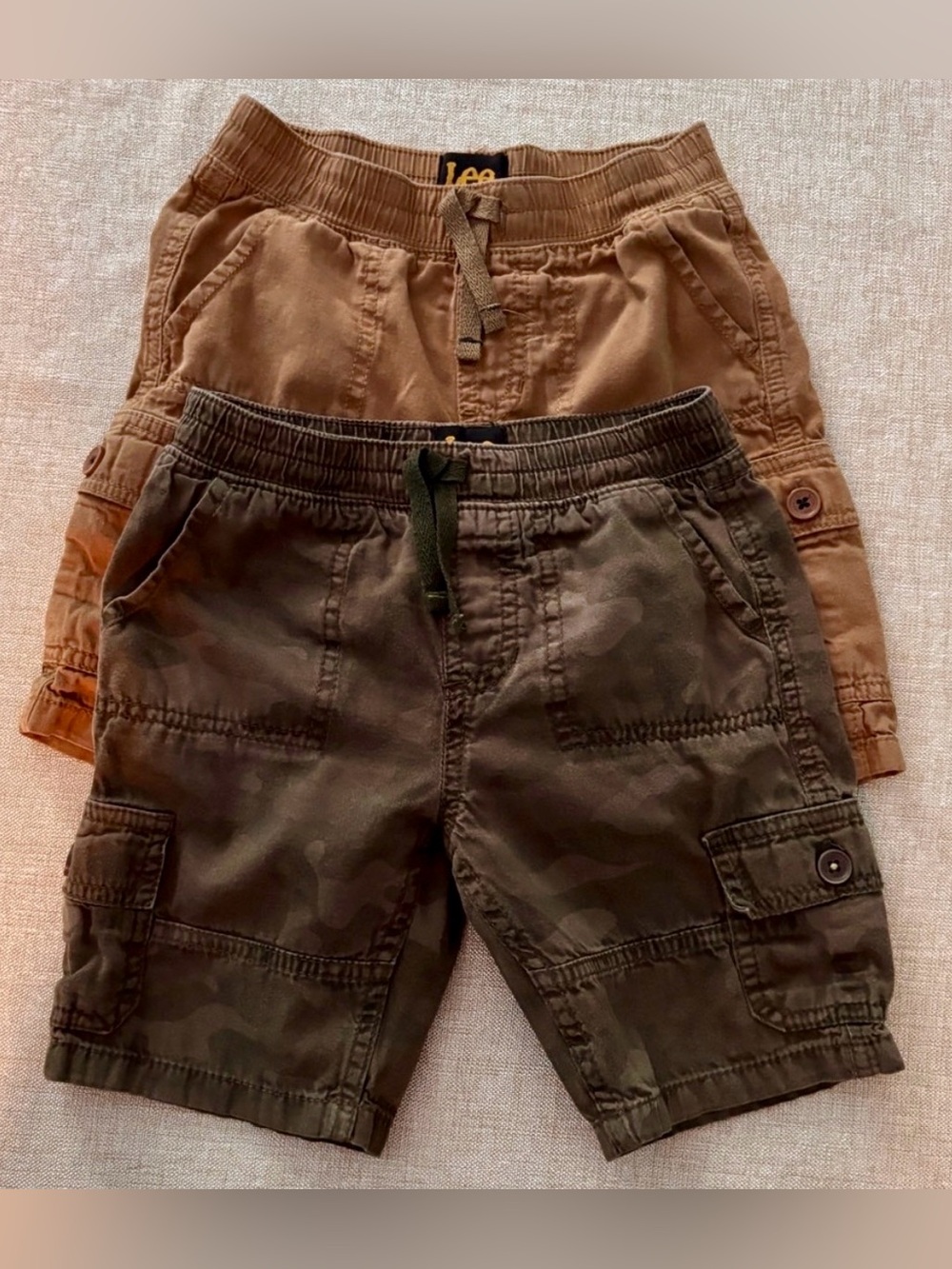 Lee Boys' Cargo Shorts - Olive Camo & Brown Sz 3T